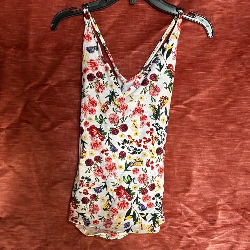 Jessica Simpson Floral Bikini Top and bottom- Red, Pink, Yellow